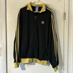 Adidas Men's Gold and Black Track Jacket XL